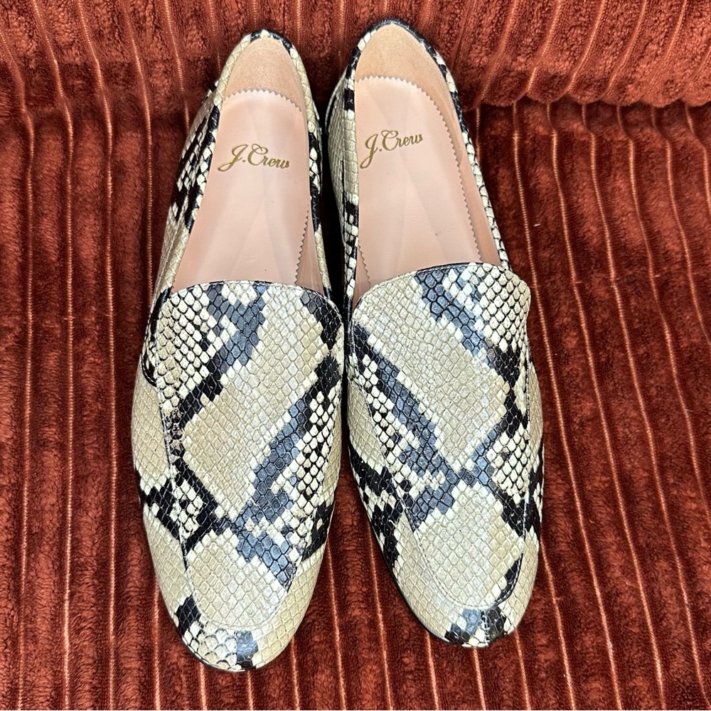 J Crew Woman’s size 8.5 Snake embossed leather smoking slipper